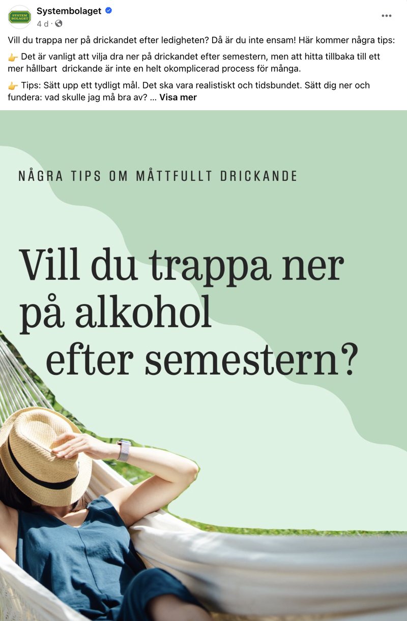 Foto: Skärmavbild Facebook/Systembolaget Foto: Skärmavbild Facebook/Systembolaget